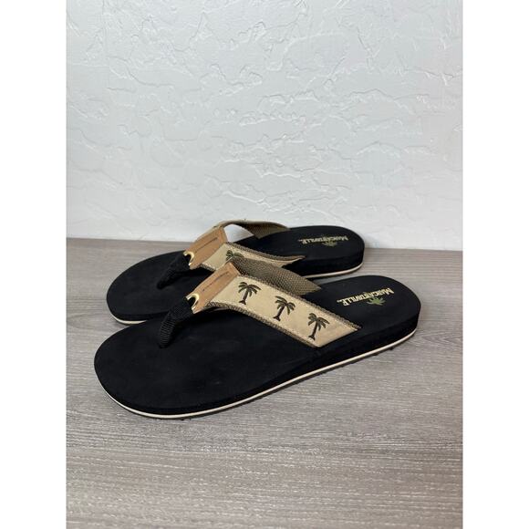 Margaritaville Flip Flops Women 8 Green Cushioned Thong Sandal Breezy Palm Trees - Picture 3 of 7